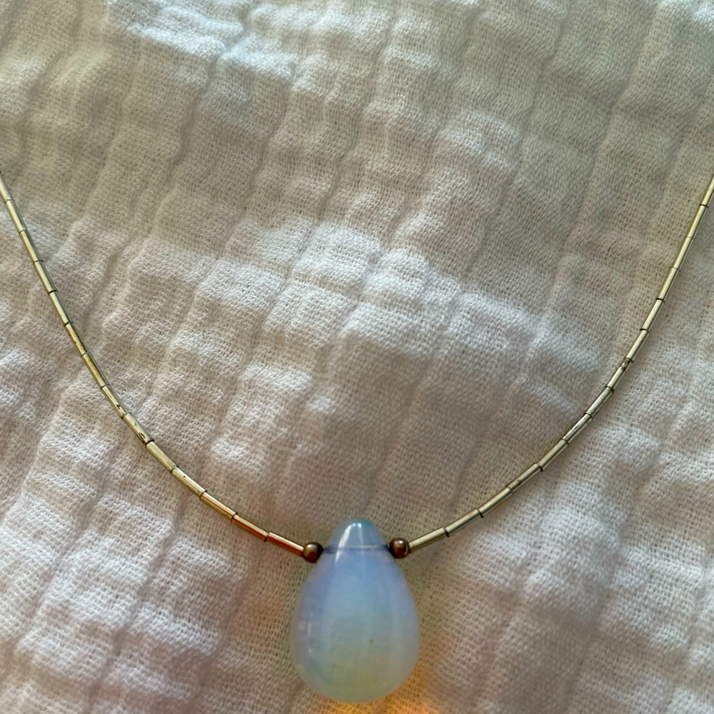 Opal quartz earrings and necklace set
